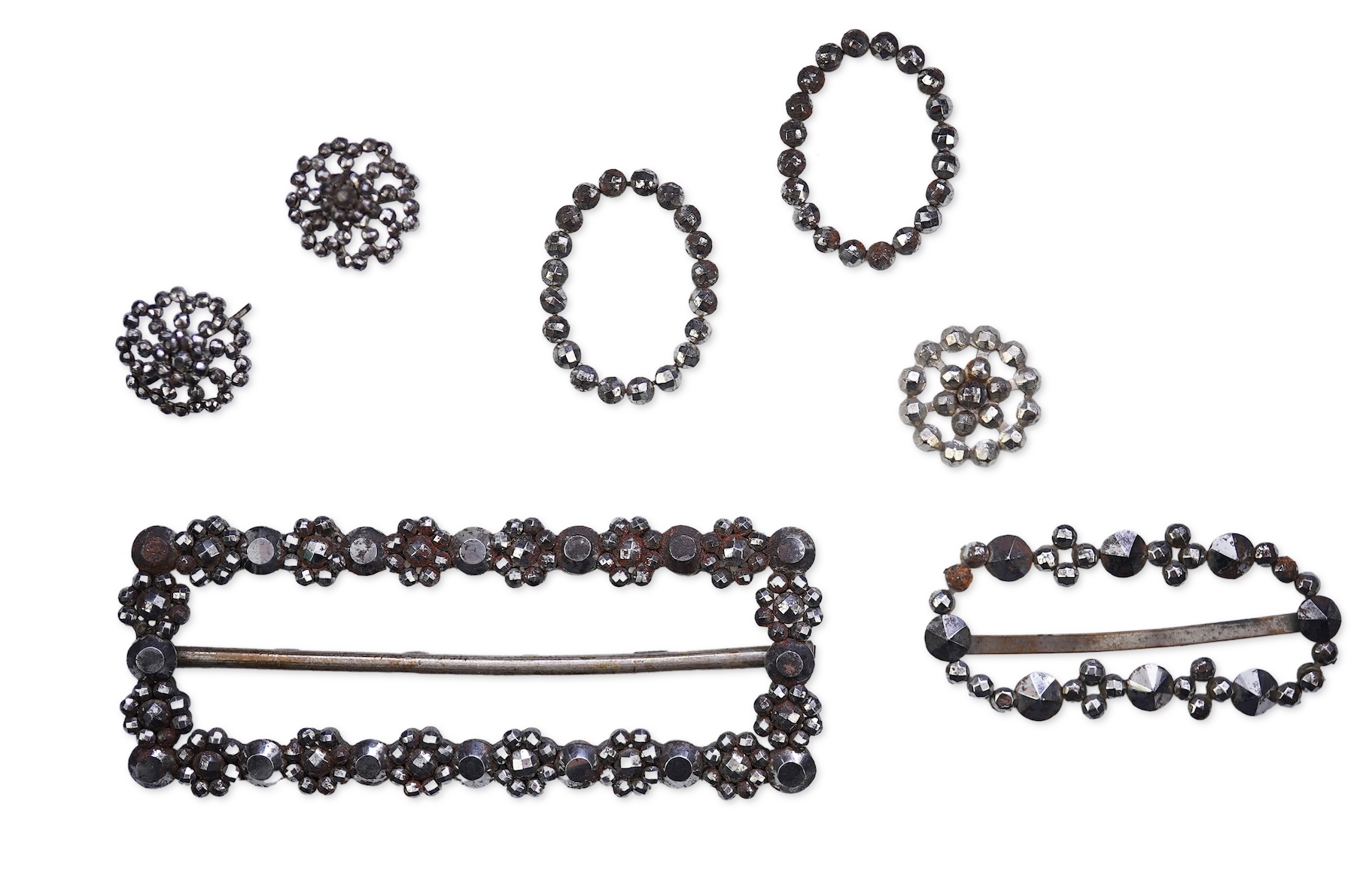 A group of cut steel jewels, 19th century